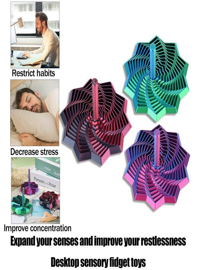 ألعاب تململ مطبوعة بتقنية الطباعة ثلاثية الأبعاد، ألعاب تململ مطبوعة بتقنية الطباعة ثلاثية الأبعاد، مخروط أحجية مستحيل، أدوات لعب حسية لليدين، لعبة تمرير سحرية مبتكرة للحظات التأمل، مجموعة ألعاب ثلاثية الأبعاد مفصلة (أسود) (أحمر) - Image 3